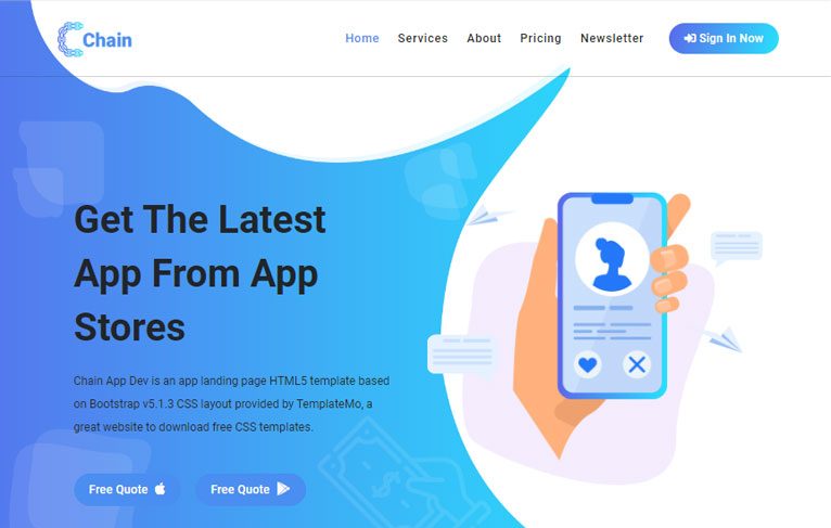 Chain – Digital Agency & App Landing Page Template